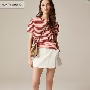 J Crew Wrap-front skort in bi-stretch cotton blend